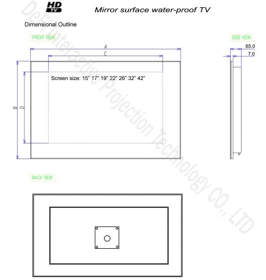 water-proof  Mirror TV 